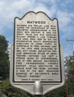 Maywood Trolley sign crop